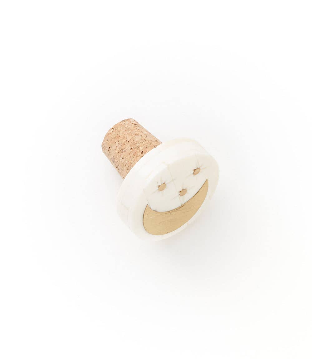Indukala Bone & Brass Bottle Stopper, Assorted Moon