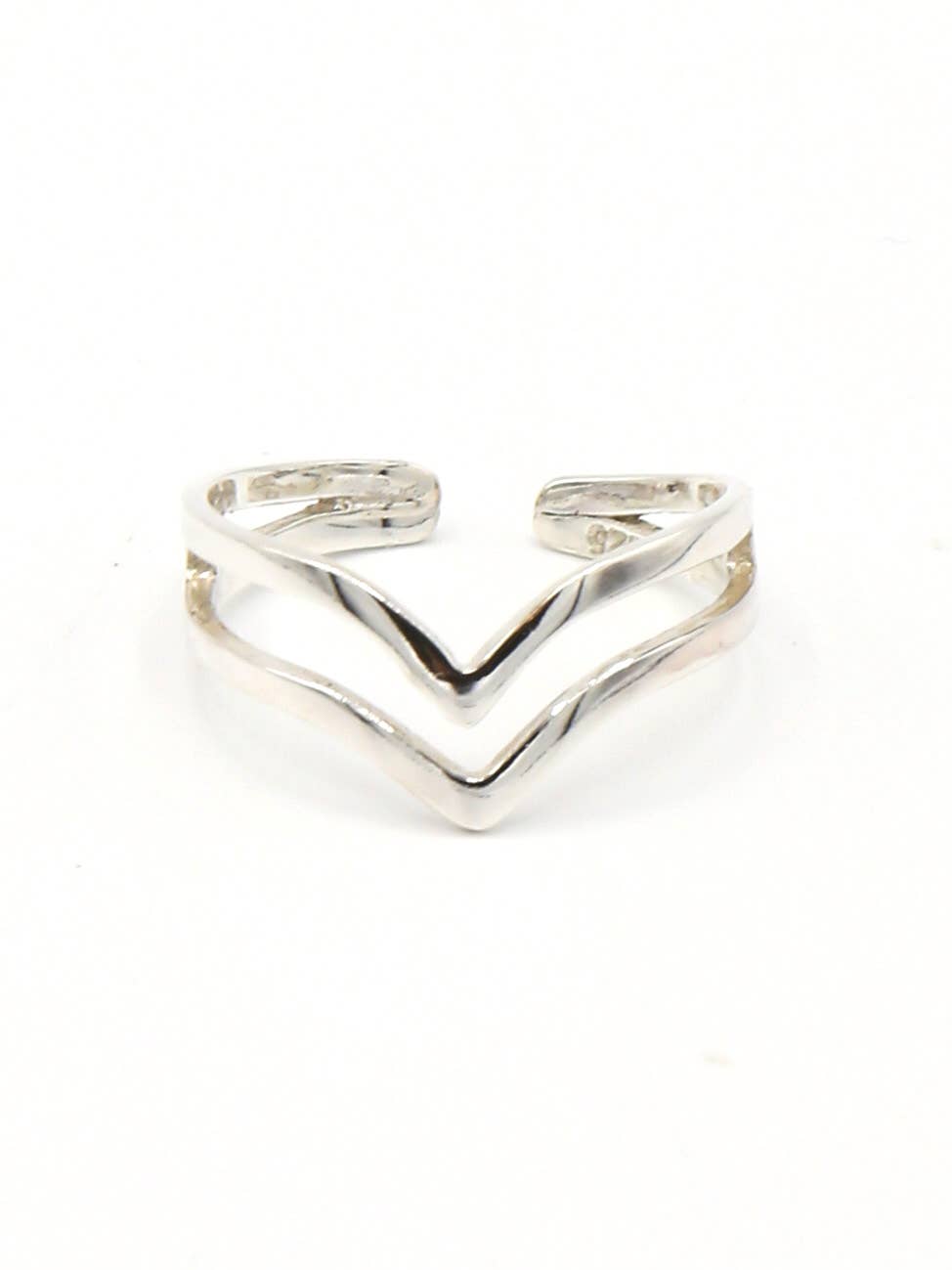 Double V Sterling Silver Ring