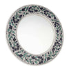 Blue Floral Round Mirror