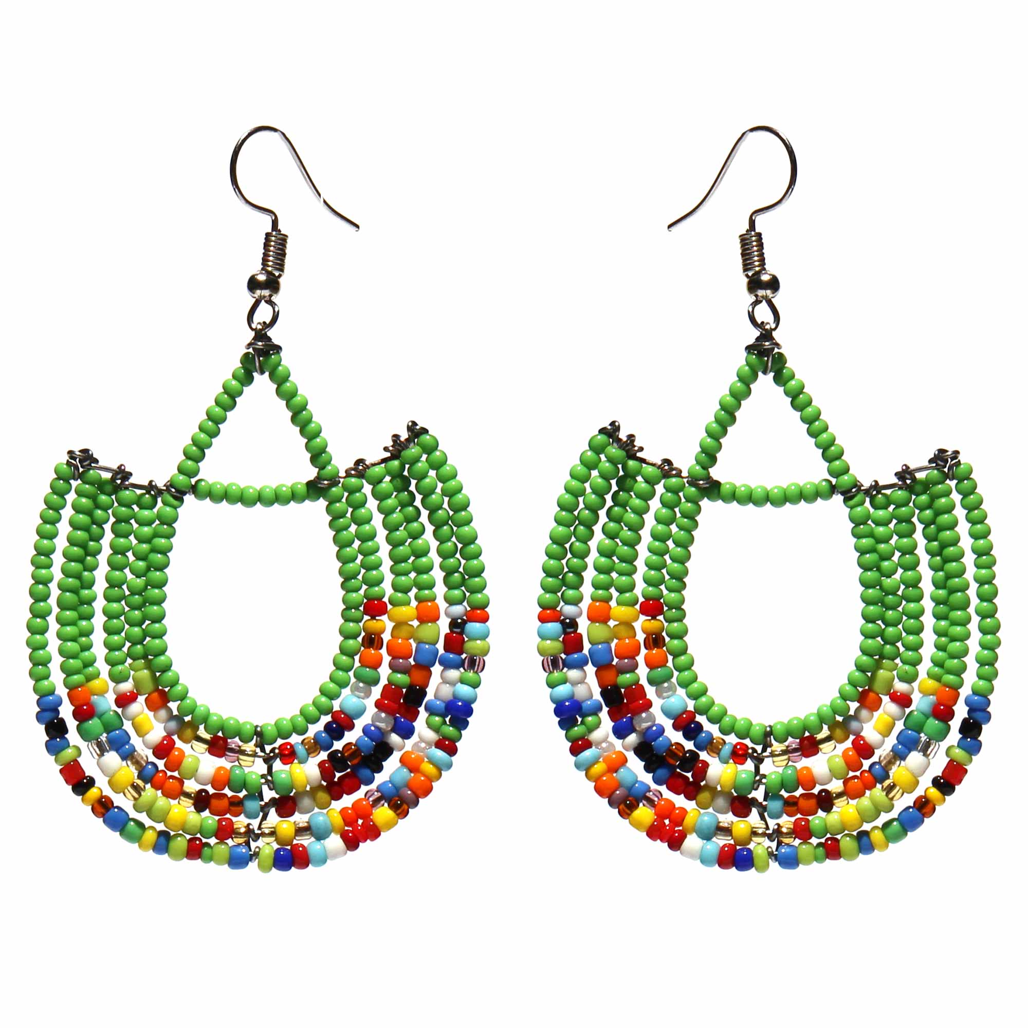 Maasai Bead Basket Dangle Earrings