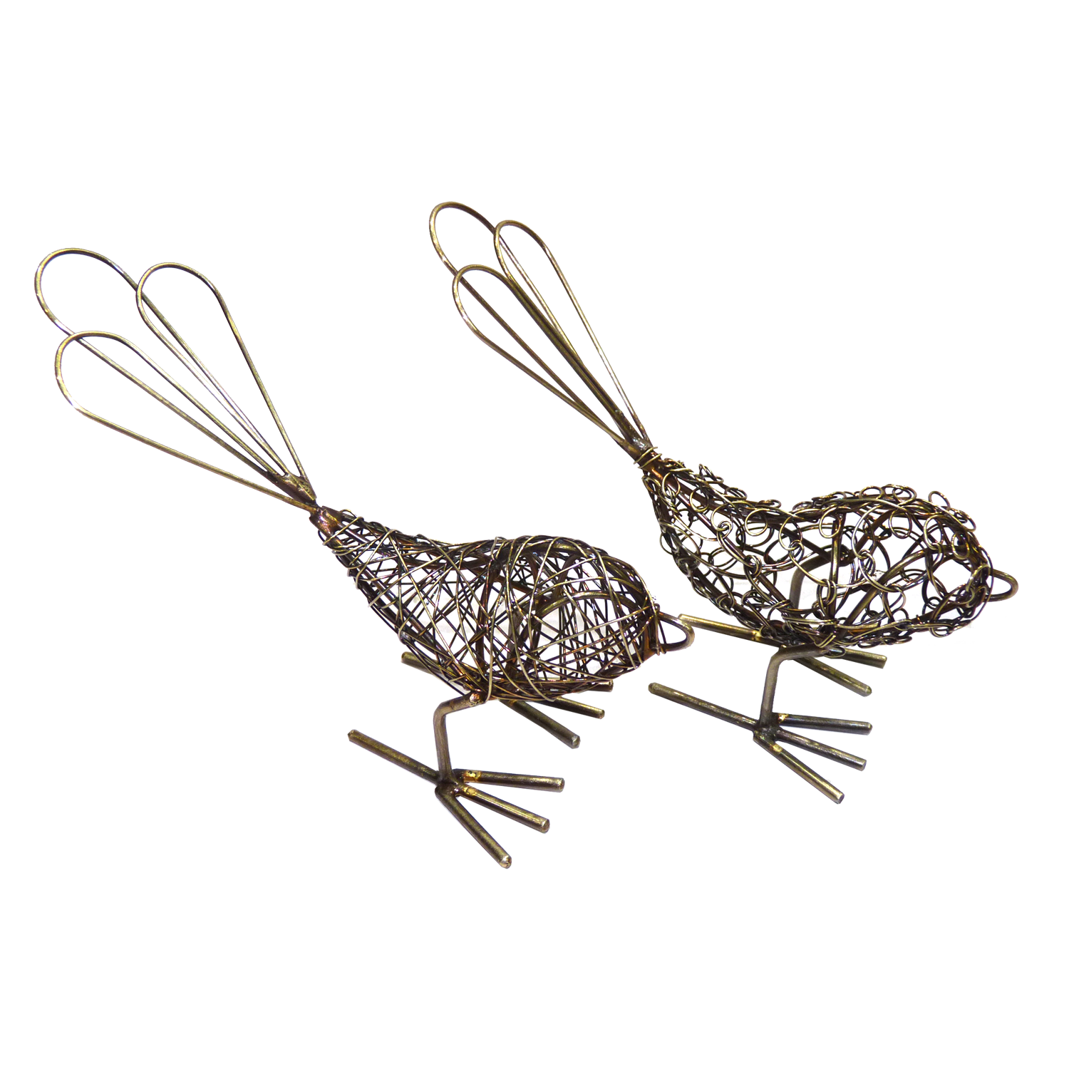 Mini Antique Wrapped Wire Birds (set of 2)