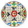 Handmade Pottery 8&quot; Trivet or Wall Hanging, Dots &amp; Flowers - Encantada