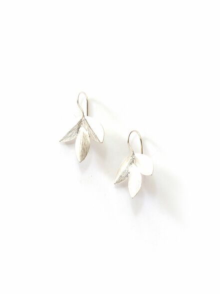 Leaf Cluster Earrings - Silver