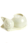 Natural Soapstone Cozy Cat Tea Light Candle Holder