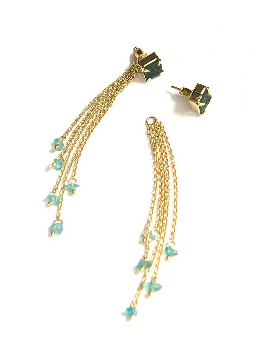 Aventurine Ear Jackets