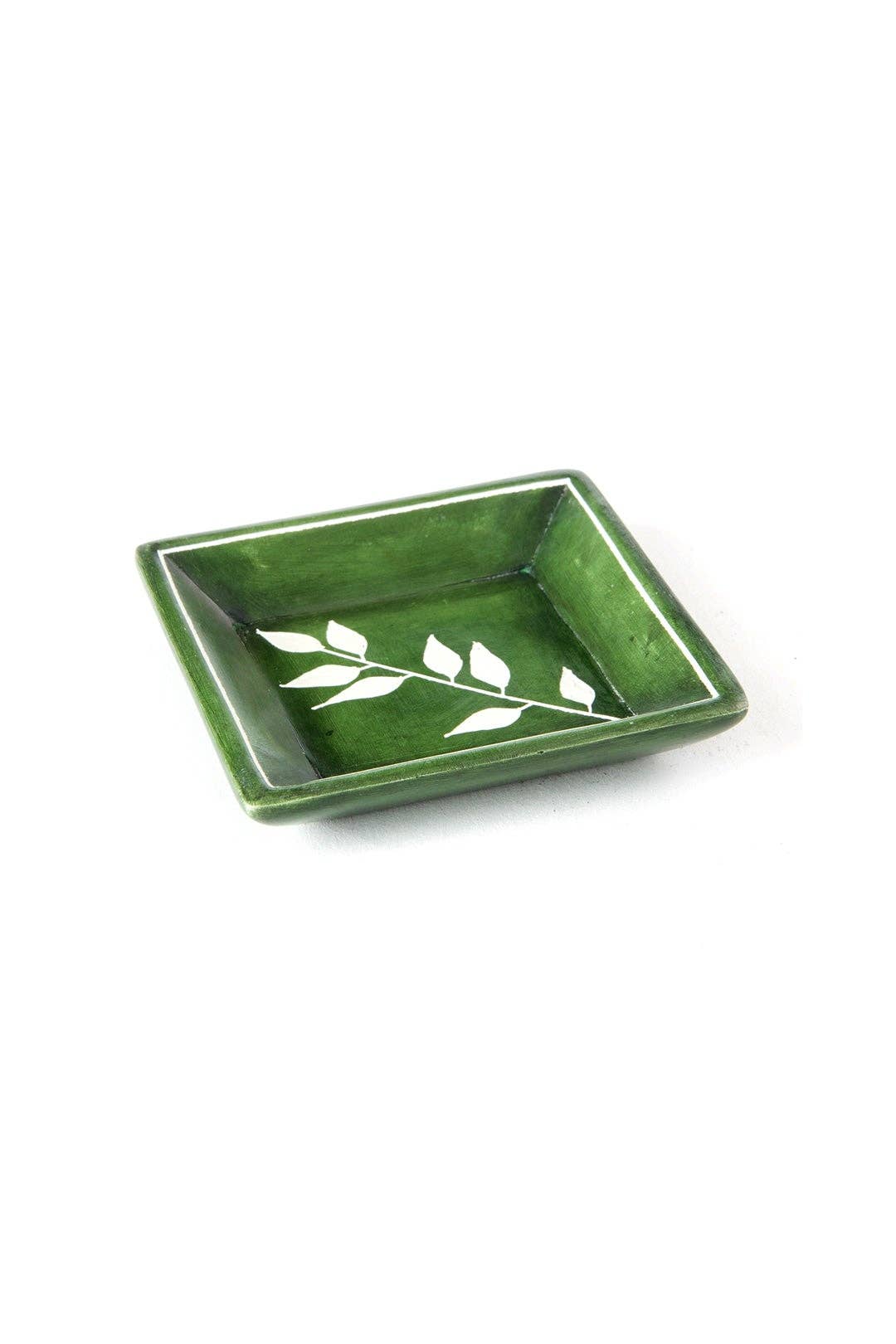 Green African Bamboo Soapstone Dishes