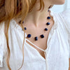 Floating Stone &amp; Maasai Bead Necklace, Navy