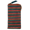 Shanti Striped Zip Leather Eyeglass Case