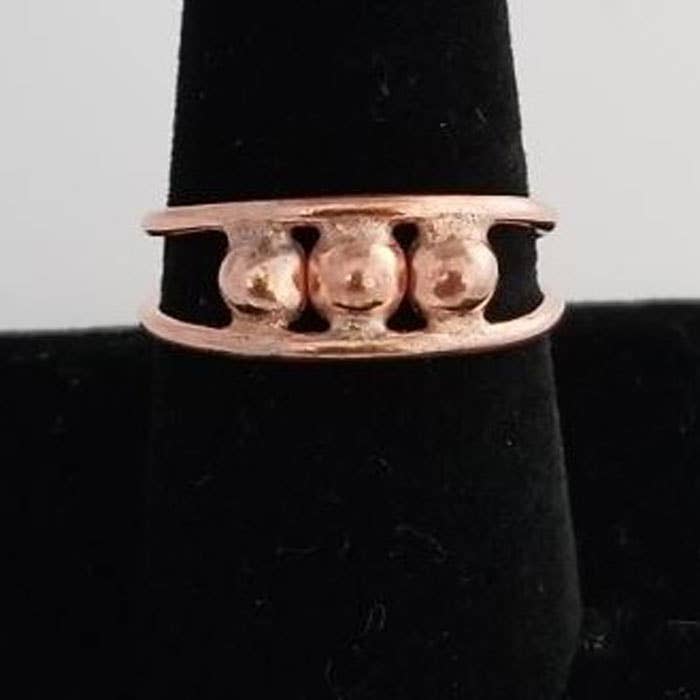 Three Ball Pure Copper Symbol Ring