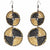 Maasai Bead Double Circle Dangle Earrings, Gold and Black