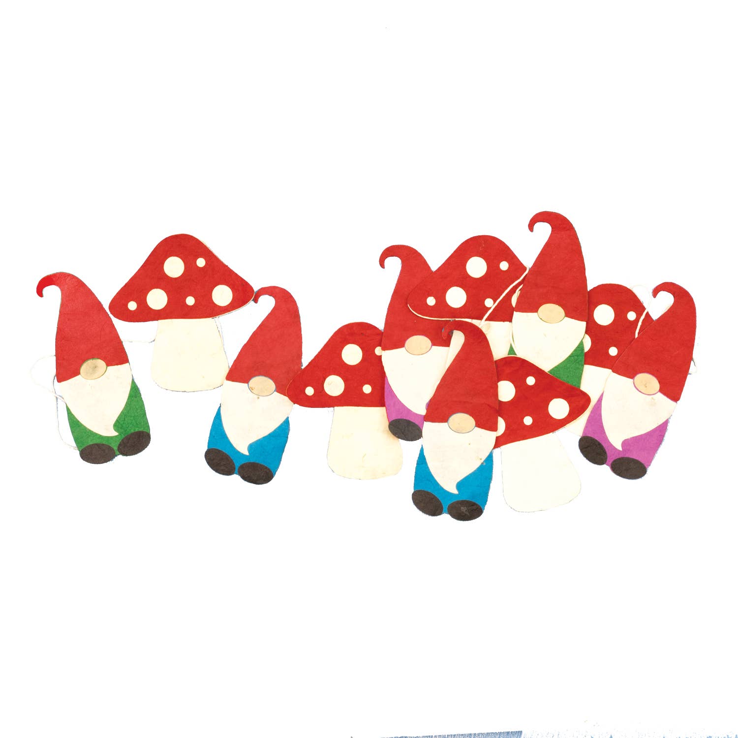 Gnome &amp; Mushroom Eco-Paper Garland