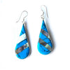 Abalone &amp; Turquoise Striped Teardrop Earrings