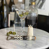 Hand-caved Cocktail Picks &amp; Jar in Natural Bone