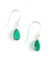 Raindrop Sterling Earrings - Green Onyx