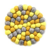 Yellow Felt Ball Trivet (IS)