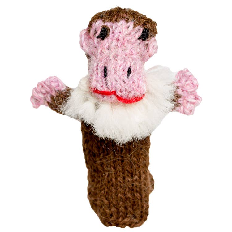 Monkey with beard - Alpaca Finger Puppet