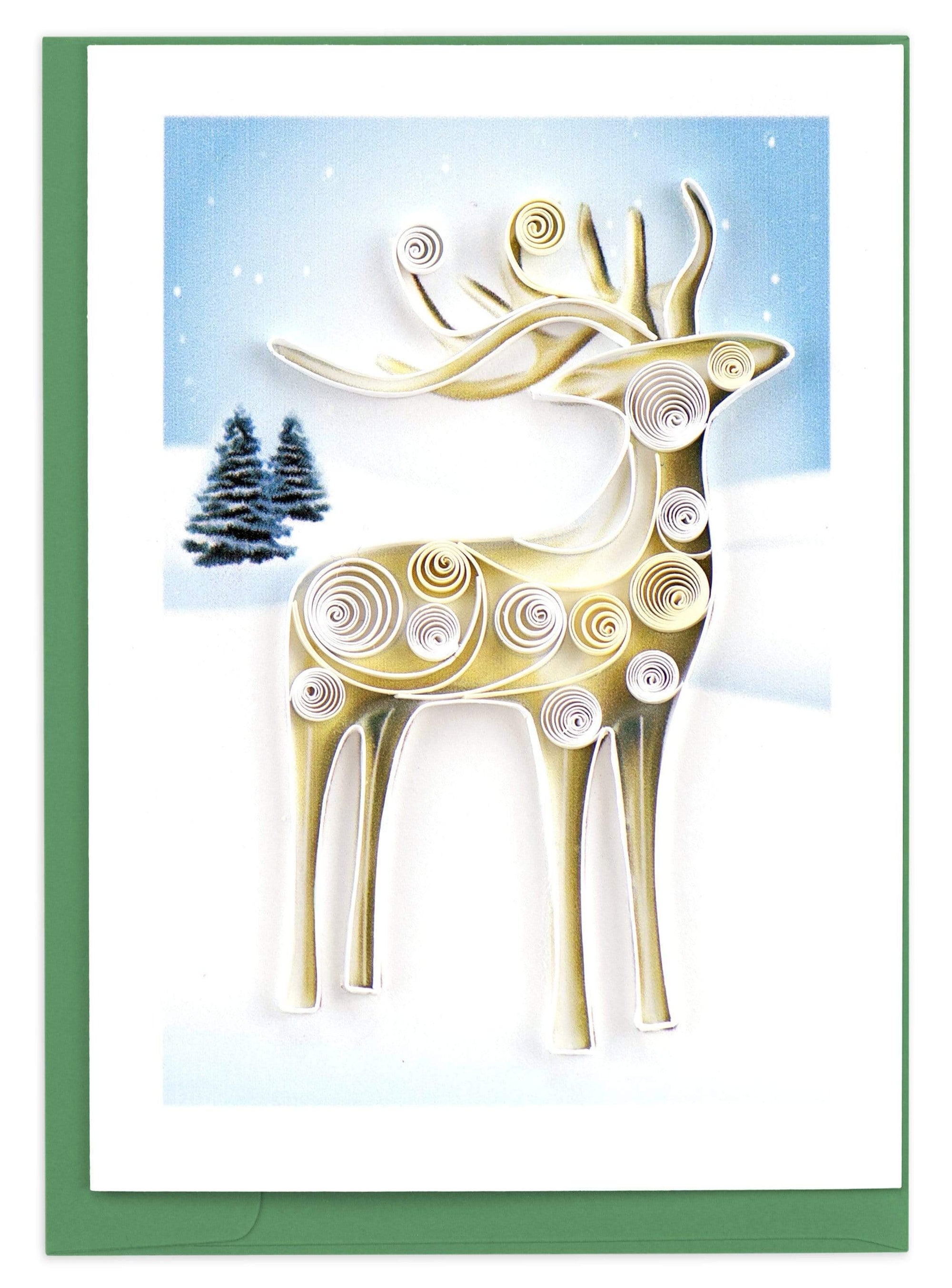 Gift Enclosure Snowy Reindeer (IS)