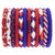 Roll-On Beaded Bracelet Red, White, and Blue assorted colors - From Nepal (IS)