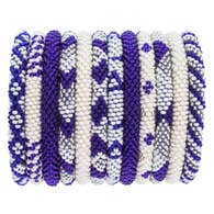 Roll On Beaded Bracelet in Blue and White from Cambodia (IS)